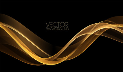 Abstract shiny color gold wave design element vector