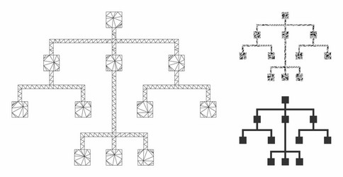 algorithmic tree mesh 2d model and triangle vector image