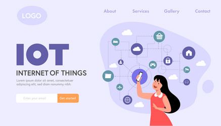 internet of things iot smart connection vector