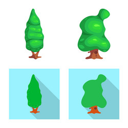isolated object of tree and nature logo set vector image