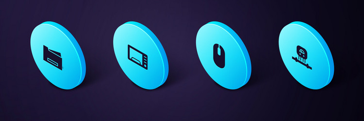 set isometric smart sensor computer mouse vector image