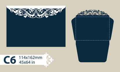 template envelope with carved openwork pattern vector image