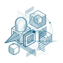 abstract background with isometric elements vector image