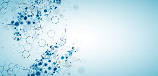 abstract hexagon background with plexus effect vector image