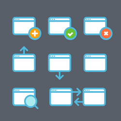 Different web browser icons set vector