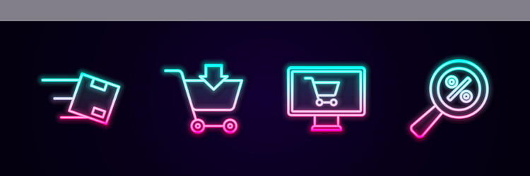 set line location with cardboard box add vector image