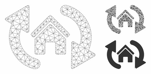update house mesh 2d model and triangle vector image