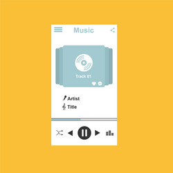 media player application app template with flat vector