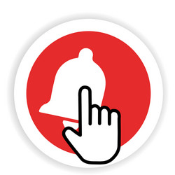 subscribe - button red color with handon vector image