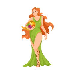 woman abundantia ancient greek god and deity Vector Image