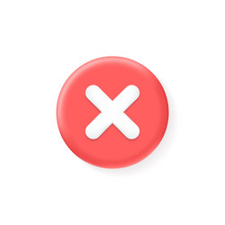 3d delete button icon realistic concept isolated vector image