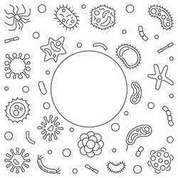 Bacteria viruses and fungi square frame vector