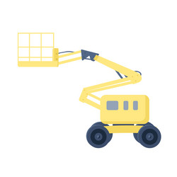 elevating work platform semi flat color object vector