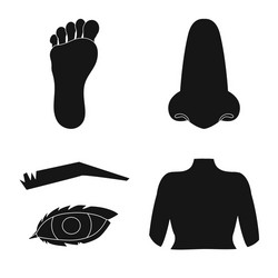 isolated object body and part logo collection vector image