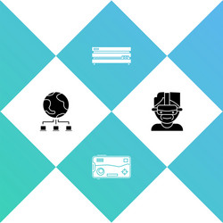 set computer network mobile and playing in game vector image