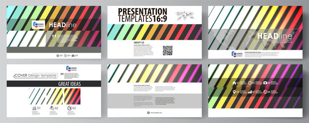 Set of business templates for presentation slides vector