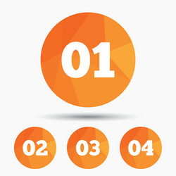 step one two three icons sequence of options vector image
