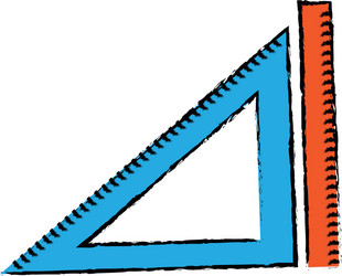 ruler and triangle geometry measuring vector image