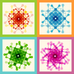 Set color molecule pattern eps vector