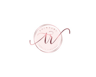 tr initial handwritten logo set with floral Vector Image