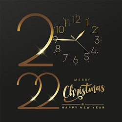 2022 happy new year card with elegant minimalistic vector image