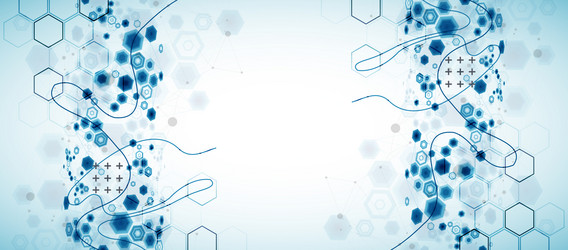 abstract hexagon background with plexus effect vector image