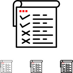 checklist testing report qa bold and thin black vector image