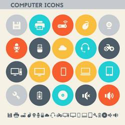 computer icon set multicolored square flat vector image