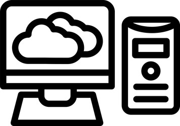 computer linear style icon design vector image