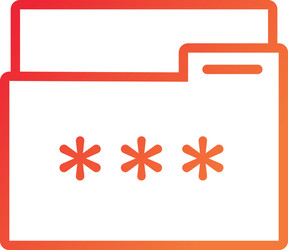folder document with password gradient style icon vector image
