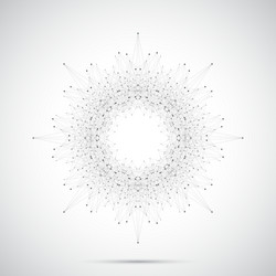 geometric abstract form with connected line vector