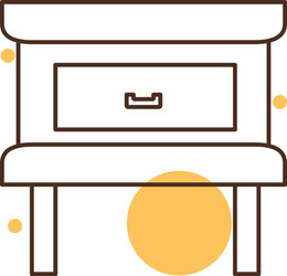 isolated home little table block and line style vector image