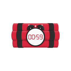 red dynamite with timer vector image