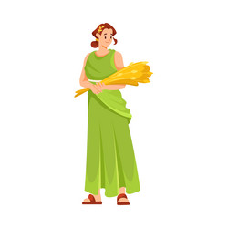 woman demeter ancient greek god and deity Vector Image