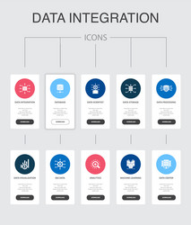 Data Integration Workflow - UI Icons vector image