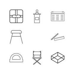 office linear icon set simple outline icons vector image