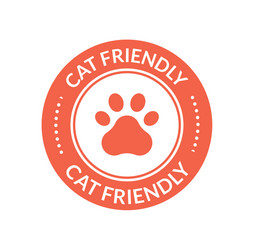 Pet animal cat friendly sign paw place icon vector