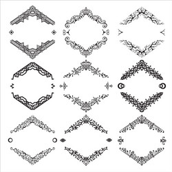 Set of abstract decorative ornamets vector