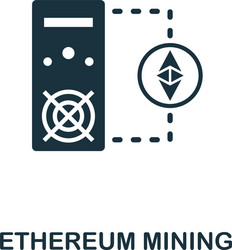 ethereum mining icon monochrome style design from vector image