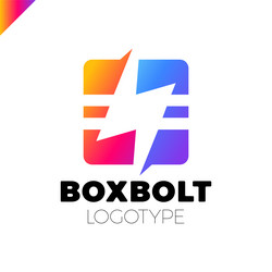 flash icon abstract design template in square vector image