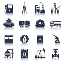 oil industry icons black vector