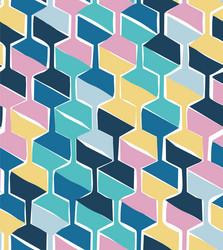 seamless pattern with hexagonal woven shapes vector image