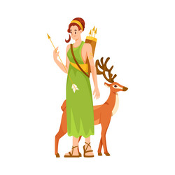 woman artemis ancient greek god and deity Vector Image