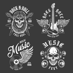 Rock and Roll Emblems & Symbols Vector Image