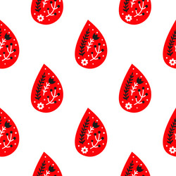 seamless pattern with drops and scandinavian vector image