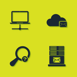 set computer network mail server unknown search vector image