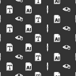 set pipette red eye effect text file document vector image