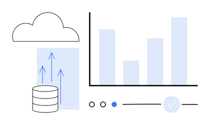 cloud data analytics with growth indicators vector image
