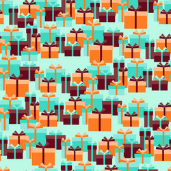 seamless pattern with gift boxes in retro style vector image