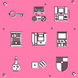 set ancient key for game console vector image